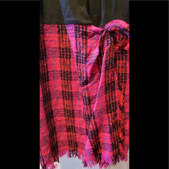 NWT VINTAGE Ann Tjian for Kenar Dress black & pink Medium - Picture 3 of 10